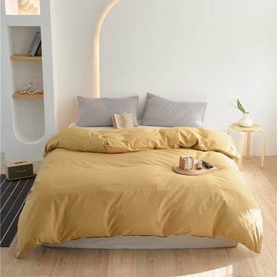 Giallo 100% cotone copertura copriletto Set di biancheria da letto cuscino custodia lenzuola montata