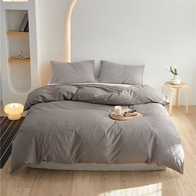 Grigio chiaro 100% Puro cotone a staple lungo copertura copriletto biancheria da letto Set biancheria da letto
