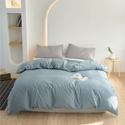 Azzurro chiaro 100% Puro cotone a staple lungo copertura di copriletto biancheria da letto Set di biancheria da letto