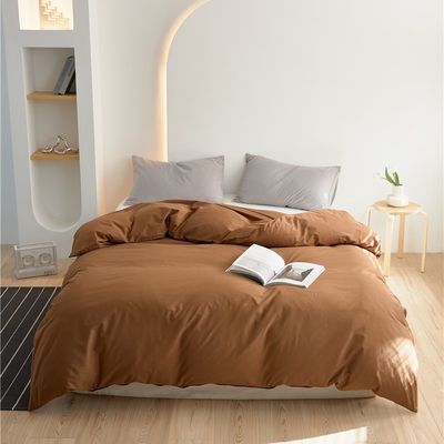 Moderno marrone Puro cotone copertura copriletto biancheria da letto Set cuscino custodia Alta durata