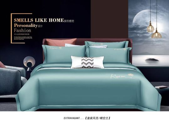 Set di biancheria da letto per la casa in cotone egiziano blu chiaro