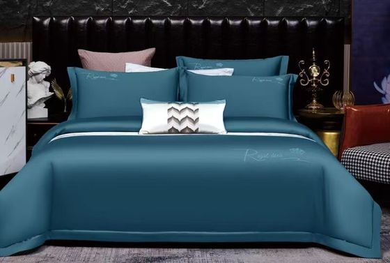 Cyan Massello cotone ricamo copertura copriletto Letto Set Casa tessile