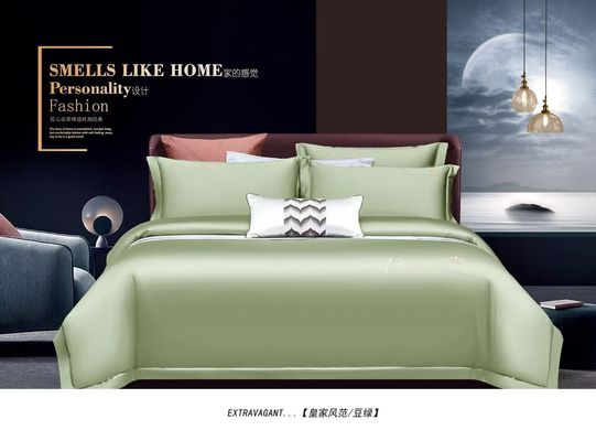 Verde chiaro Copertura di coprifuoco di cotone egiziano Set di biancheria da letto Lettiera tessile