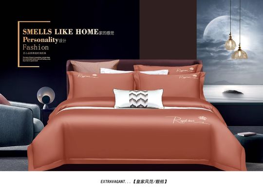 Corallo massiccio cotone egiziano set di lenzuola da letto personalizzato