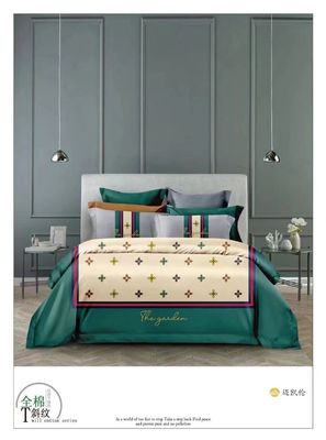 Design alla moda 100% cotone a staple lungo stampa reattiva personalizzare biancheria da letto set casa tessile