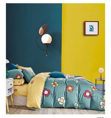 Nuovo arrivo Giallo Ciano Reattivo Stampa 100% di cotone puro Copertura di copriletto Set di biancheria da letto