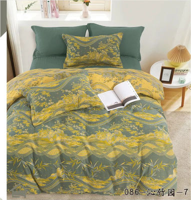 100% di cotone lavato Jacquard Set biancheria da letto copertura di copriletto lenzuola personalizzata