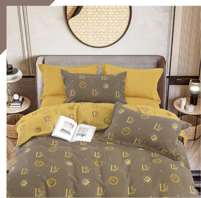 100% di cotone lavato Nuovo design colore giacca da letto set copertura di copriletto lenzuola montata