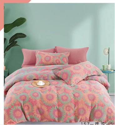 Set di biancheria da letto di cotone lavato Jacquard colorato