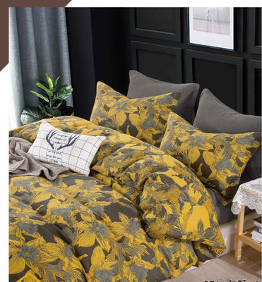 Grigio Giallo Colore Jacquard cotone Letto Lenzuola cuscino Cassa Lenzuola montata