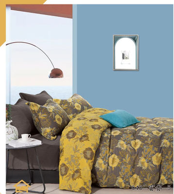 Grigio Giallo Jacquard Colore Abbinamento Copertura di copriletto di cotone morbido Lenzuola da letto Lenzuola montata