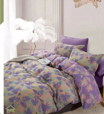 Colore verde viola e beige corrispondente Lenzuola di cotone lavata