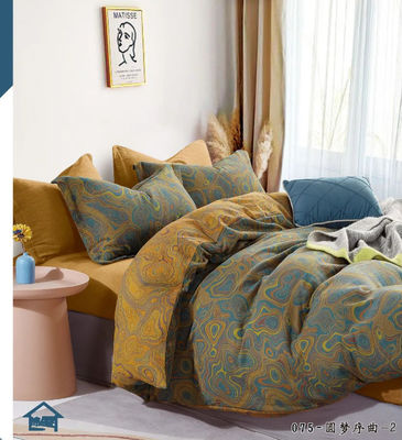Set di biancheria da letto Jacquard di cotone Copertura di copriletto Lenzuola cuscino Cassa lenzuola montata