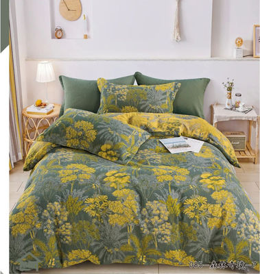 100% di cotone pettinato lavato set di biancheria da letto di tessitura di colore copertura di copriletto cuscino custodia di attrezzatura
