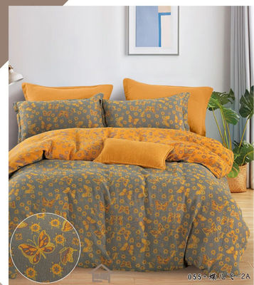 Set di biancheria da letto di cotone 100% lavato Cutom Size Copertura di copriletto Lenzuola cuscino Cassa lenzuola montata