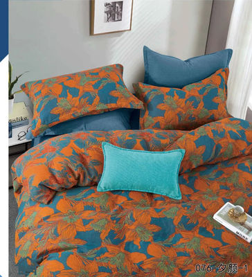 100% di cotone lavato biancheria da letto tessile per la casa copertura di copriletto lenzuola montata