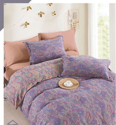 100% di cotone pettinato lavato, tessuto in colore europeo, copertura di copriletto in jacquard, lenzuola da letto