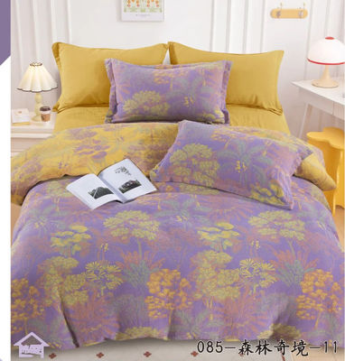 Salutevole e confortevole 100% Set di biancheria da letto pettinata lavata Coperta di coperta lenzuola