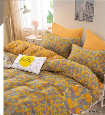 Set di biancheria da letto di cotone color tessuto lavato e pettinato