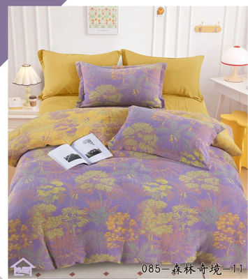 Colore di cotone puro Tessitura copertura di copriletto lenzuola cuscino custodia lenzuola montata