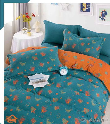 Set di biancheria da letto di colore cotone completo copertura di copriletto tessuto Jacquard taglia personalizzata