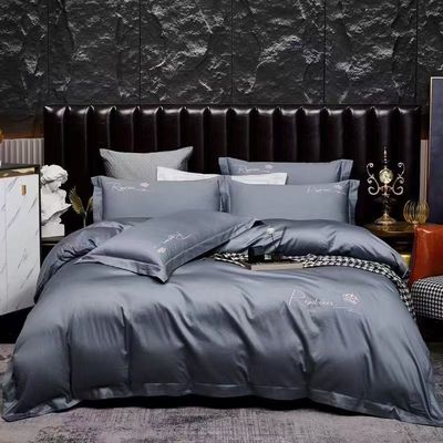 100S cotone egiziano ricamo copertura copriletto biancheria da letto set casa prodotto tessile taglia personalizzata
