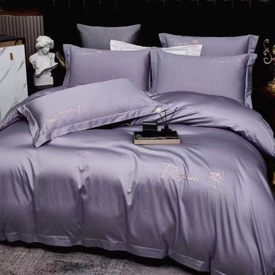 100S cotone egiziano ricamo copertura copriletto biancheria da letto set casa prodotto tessile taglia personalizzata