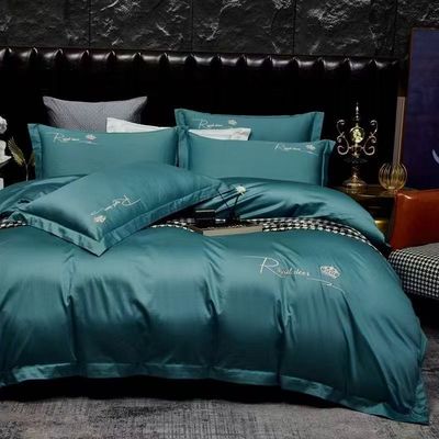 100S cotone egiziano ricamo copertura copriletto biancheria da letto set casa prodotto tessile taglia personalizzata