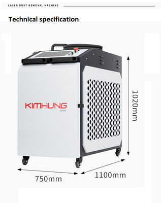 Macchina di pulizia laser ad alta velocità 1500W 2000W raffreddamento ad aria Materiale inossidabile Rimozione dello strato di ossidazione dell'olio di ruggine metallica