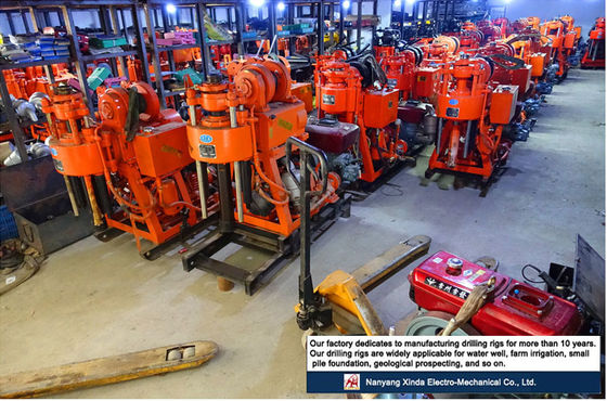 Portatile XY-1A-4H Geological Exploration Drilling Rig 150m Feed idraulico Rock Coring Machine Motore diesel integrato Pompa di fango per Montagna e Piana Construction Survey
