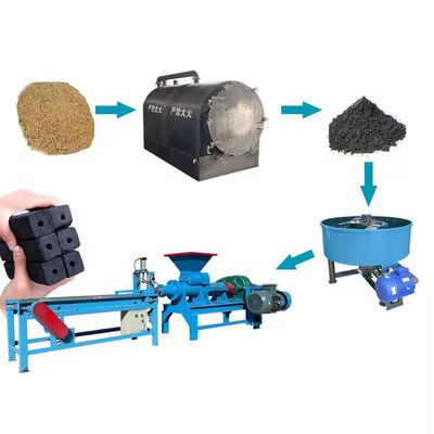 XDEM Macchina di brichetta di carbone di cocco Husk Legno Brichetta di produzione di attrezzature Linea di produzione di estrusori di carbone