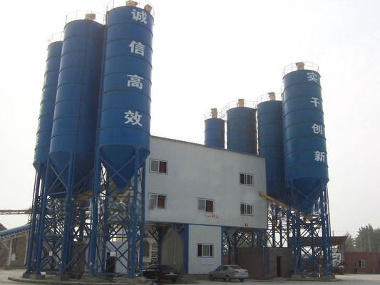 150m3/H impianto di miscelazione d'ammucchiamento concreto, pianta concreta in lotti bagnato 200kW